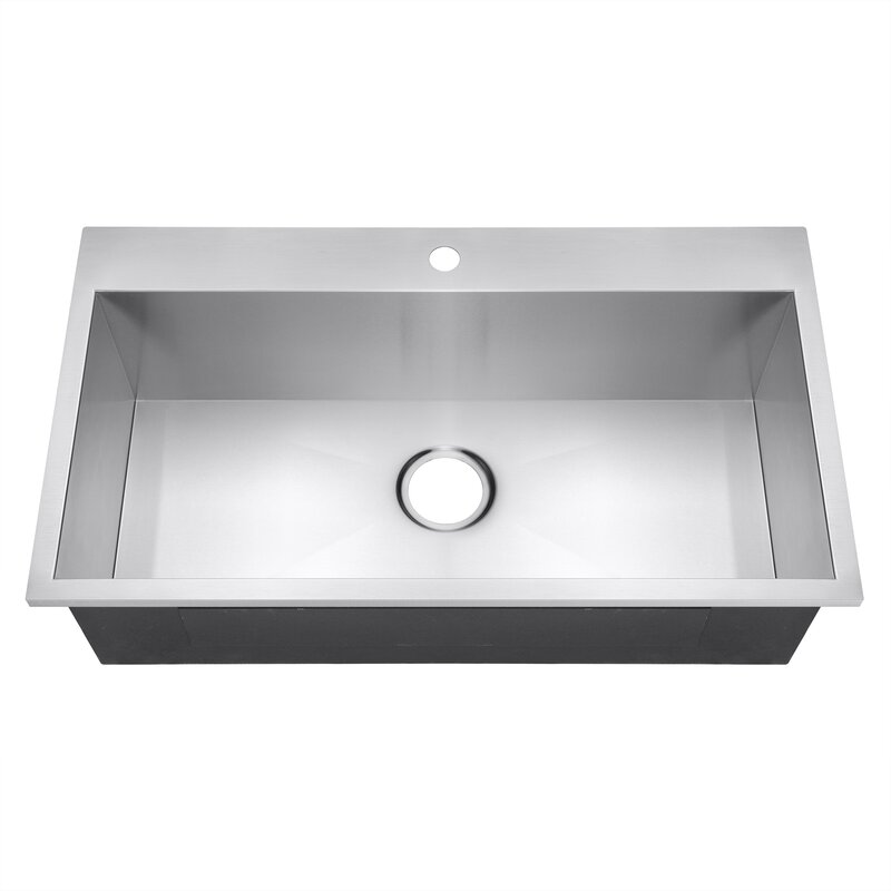 Stainless Steel 30" x 18" Drop-In Kitchen Sink & Reviews | Joss & Main 30 X 18 Stainless Steel Sink